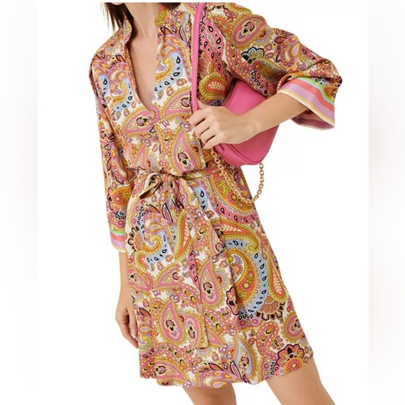 MARELLA Alacre Paisley Print Belted Dress - Picture 1 of 8